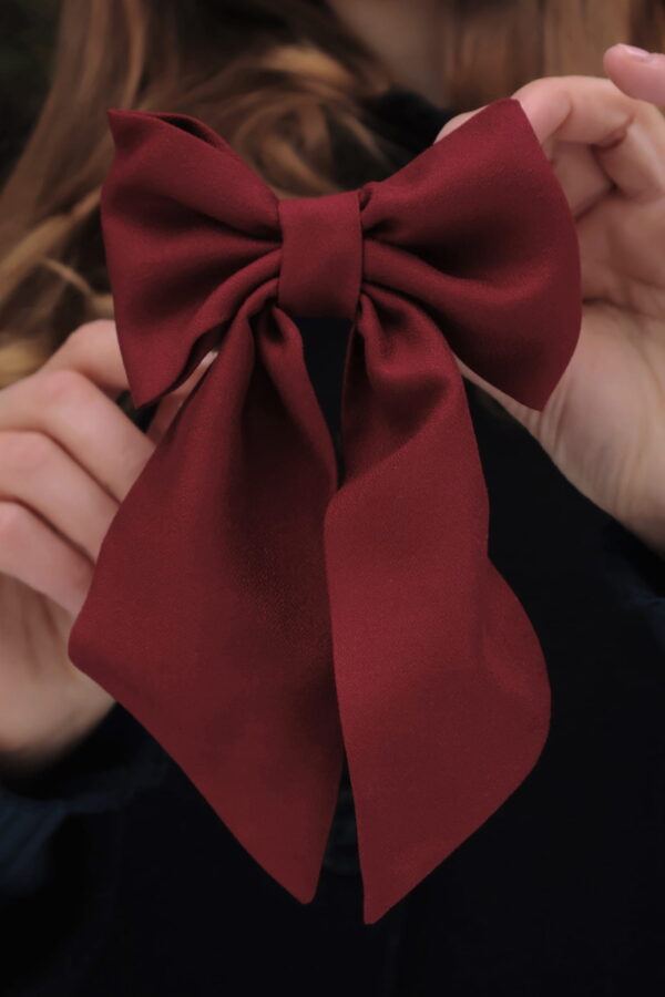MAROON BURGUNDY BOW - obrazek 2