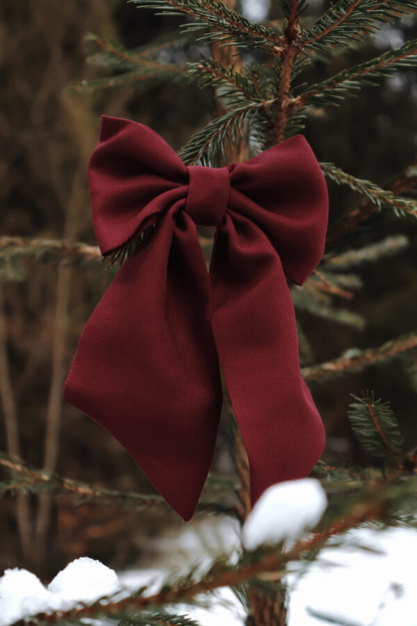 MAROON BURGUNDY BOW - obrazek 3