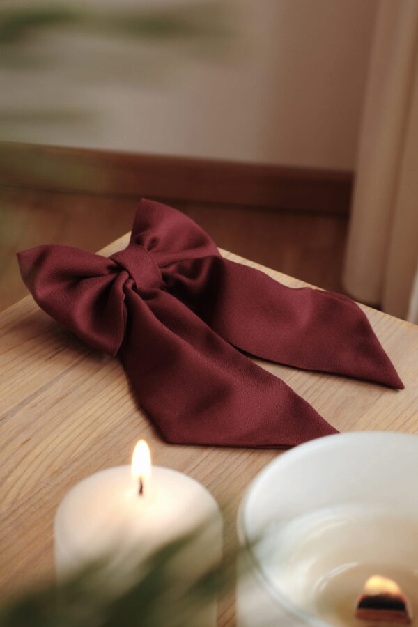 MAROON BURGUNDY BOW - obrazek 4